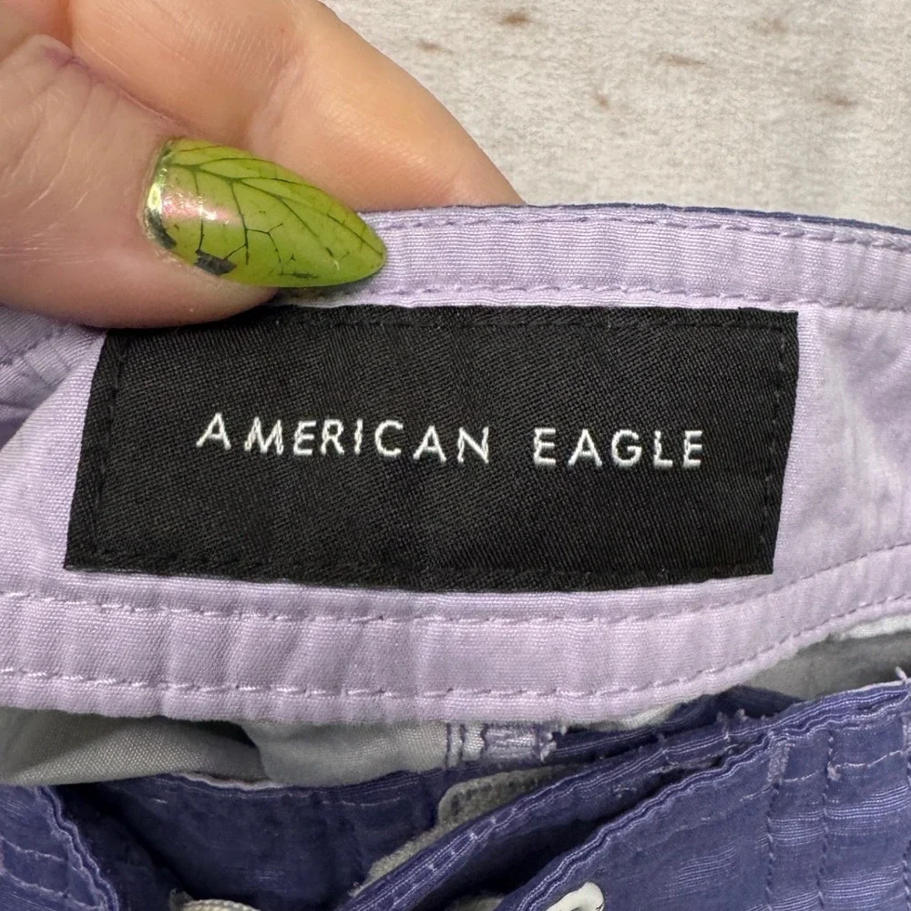 American Eagle Mens Purple Pink Ombre Stripe Board Shorts Swim Trunks Medium